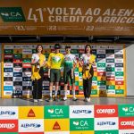 Podium del Caja Rural-RGA en la 1ª etapa de la Volta a Alentejo. FOTO: ©Volta Alentejo