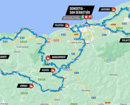 Recorrido de la Clasica de San Sebastián 2024. IMAGEN: ©Donostiako Klasikoa / OCETA