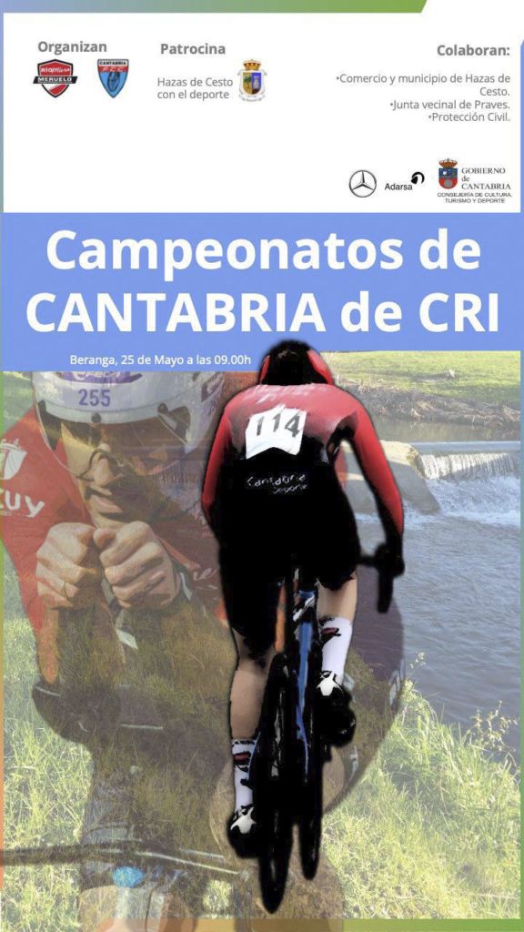 Cartel oficial de los Campeonatos de Cantabria de Cotrarreloj / Meruelo CC