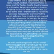 Comunicado oficial del Israel - Premier Tech