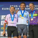 Juan Moya (izqda de la imagen) subcampeón de Europa. FOTO: UEC | Sprint Cycling Agency